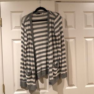 Grey and White striped BDG cardigan